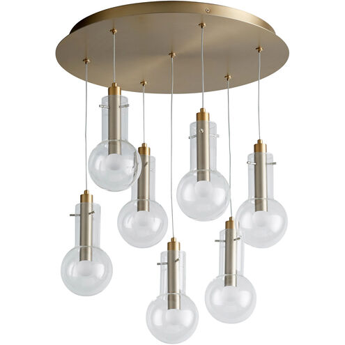 Primo 7 Light 18 inch Aged Brass Pendant Ceiling Light