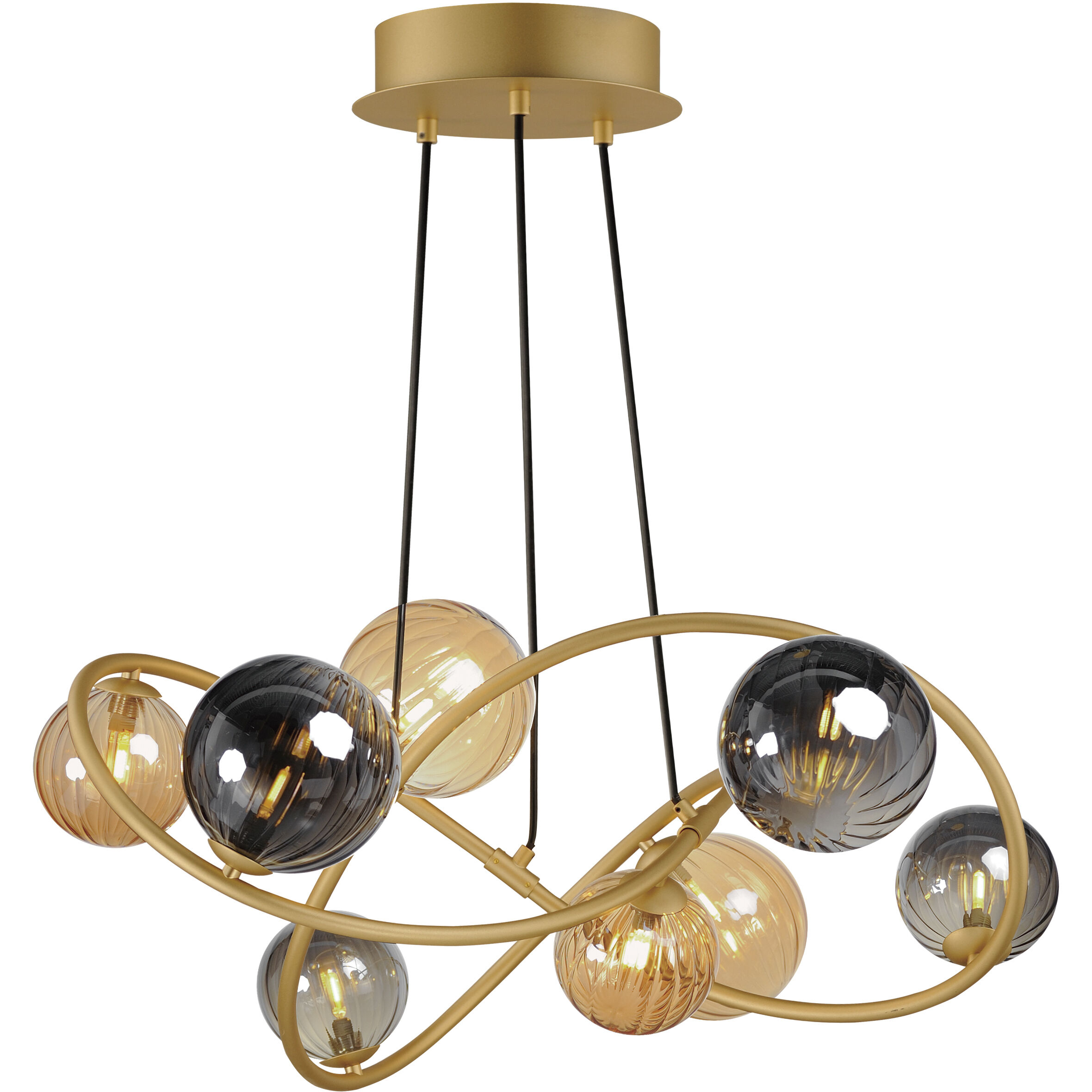 Planetary LED 33.75 inch Gold Chandelier Ceiling Light