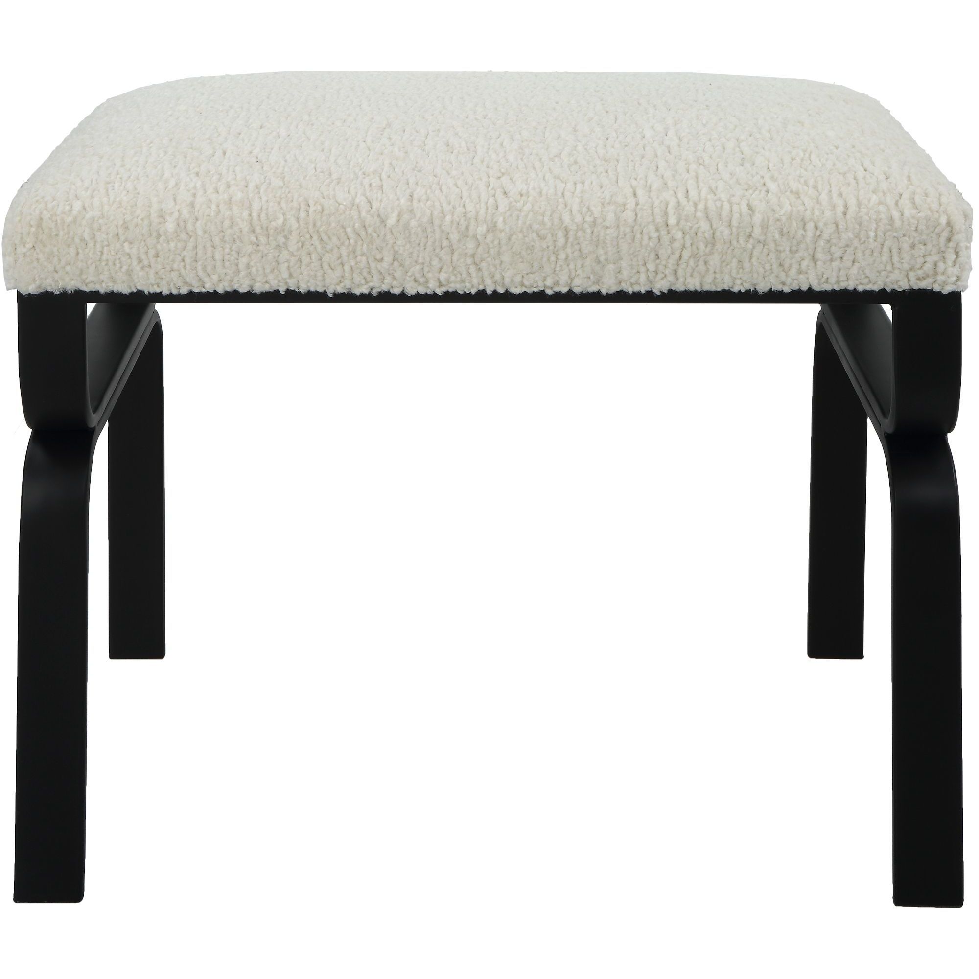 Diverge Black and White with White Faux Shearling Bench