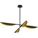 Pivot 4 Light 55 inch Black/Aged Brass Chandelier Ceiling Light