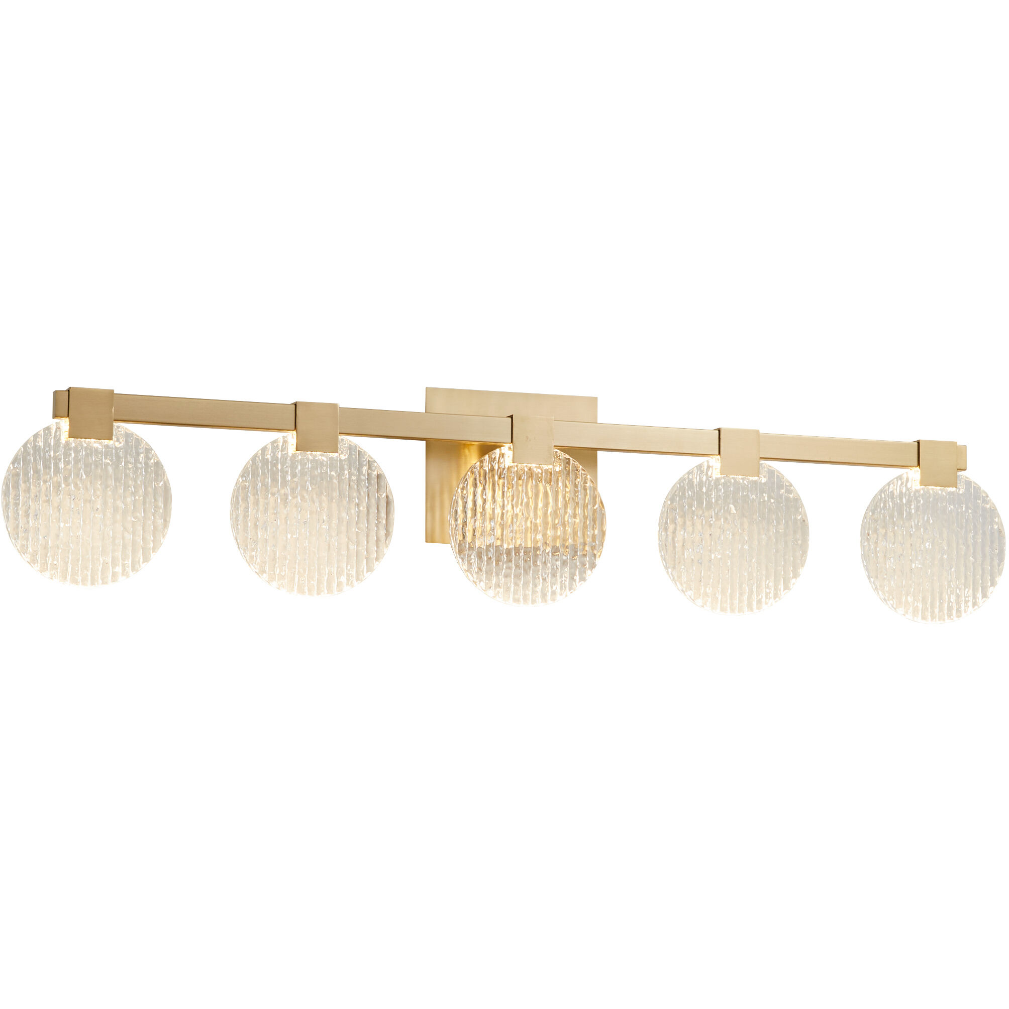 Axiom 5 Light 38 inch Aged Brass Vanity Light Wall Light