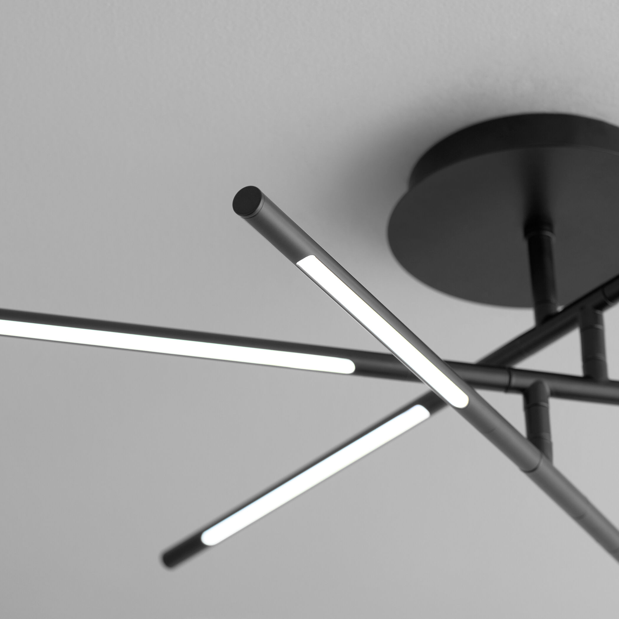 Palillos LED 33 inch Black Flush Mount Ceiling Light