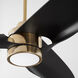 Xega 60 inch Aged Brass with Matte Black Blades Ceiling Fan