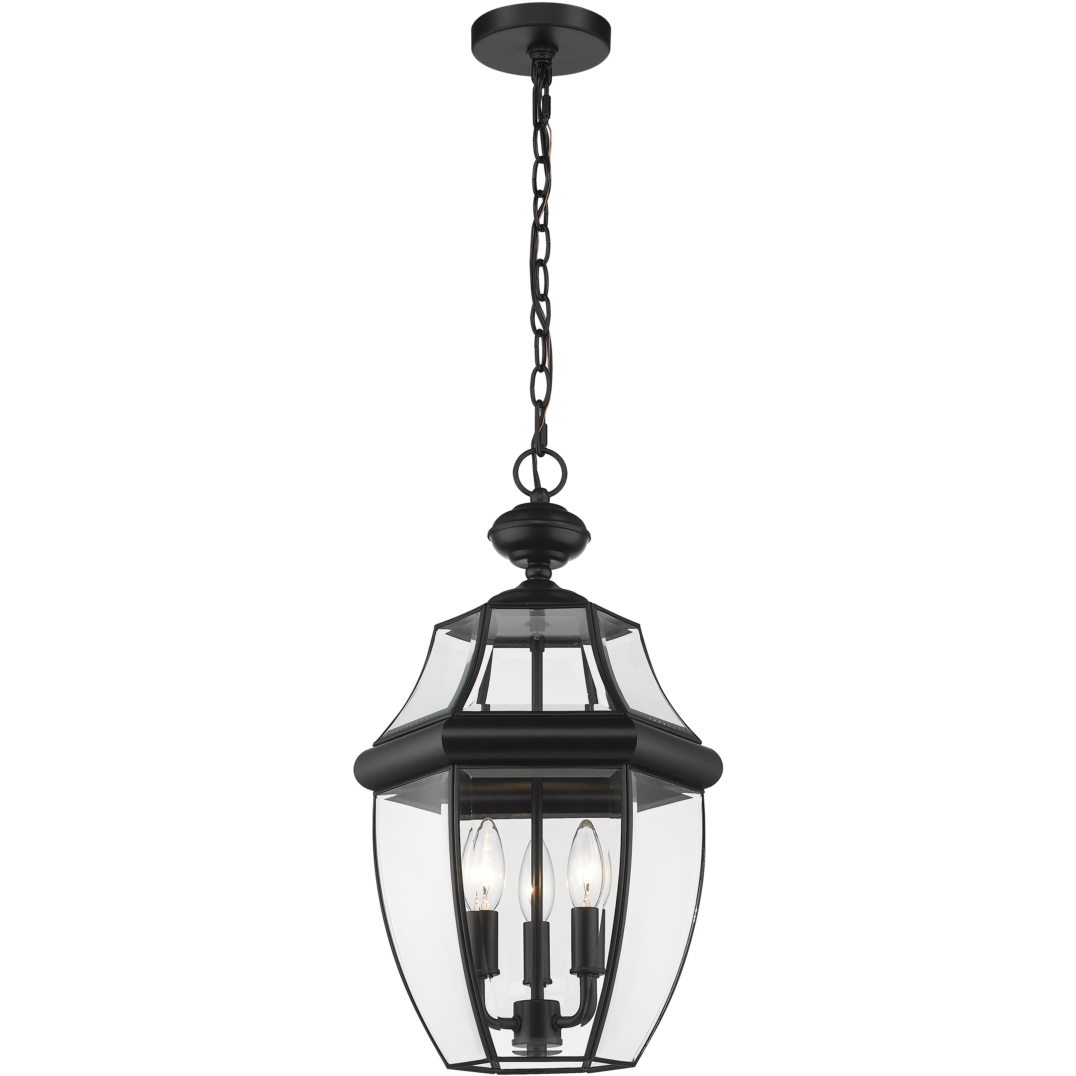 Westover 3 Light 10.5 inch Black Outdoor Chain Mount Ceiling Fixture