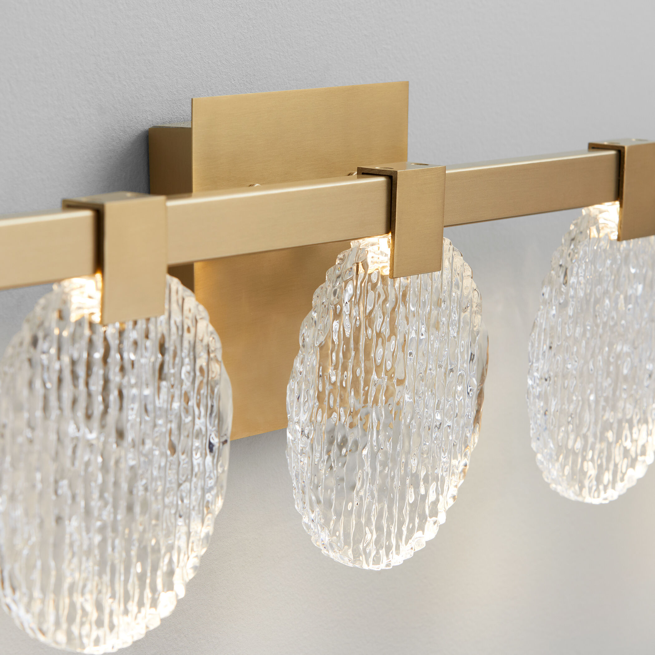 Axiom 5 Light 38 inch Aged Brass Vanity Light Wall Light