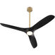 Province 56 inch Aged Brass with Matte Black Blades Ceiling Fan