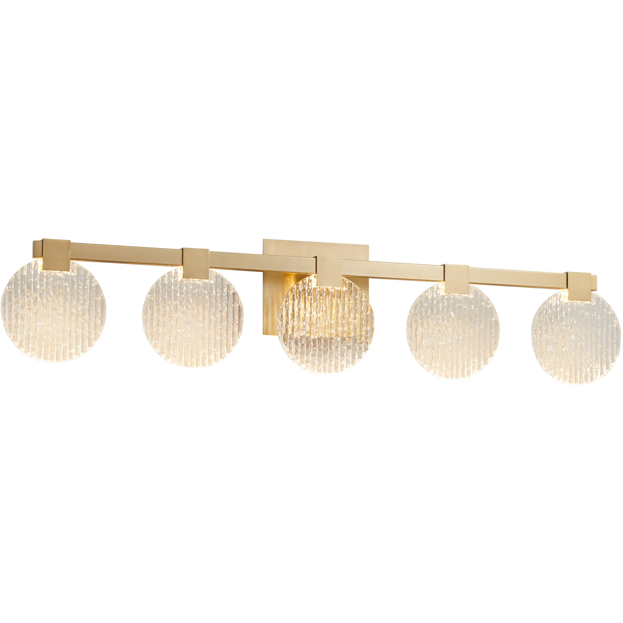 Axiom 5 Light 38 inch Aged Brass Vanity Light Wall Light
