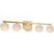 Axiom 5 Light 38 inch Aged Brass Vanity Light Wall Light