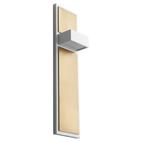 Guapo 2 Light 4 inch White/Aged Brass Sconce Wall Light