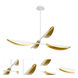 Pivot 4 Light 55 inch White/Aged Brass Chandelier Ceiling Light
