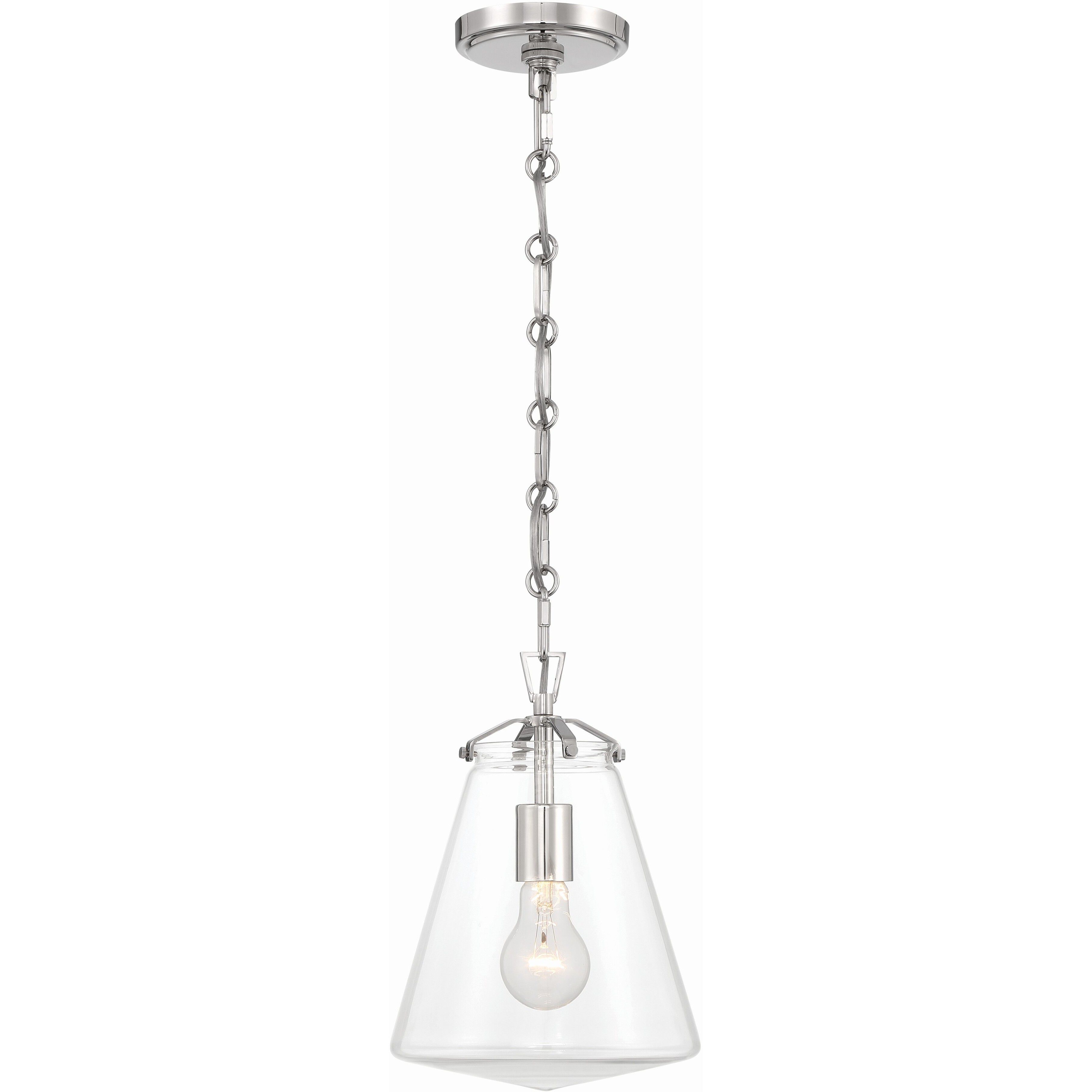 Voss 1 Light 8.25 inch Polished Nickel Mini Pendant Ceiling Light