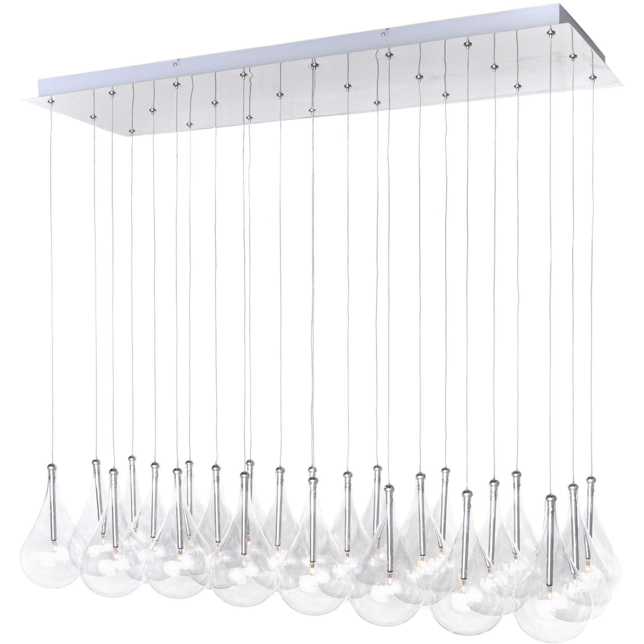 Larmes 24 Light 37.5 inch Polished Chrome Linear Pendant Ceiling Light