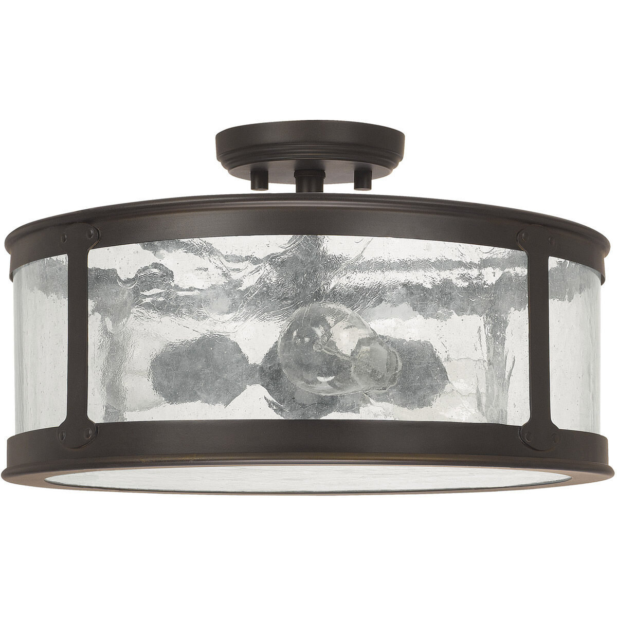 Dylan 3 Light 16 inch Old Bronze Outdoor Semi-Flush Mount
