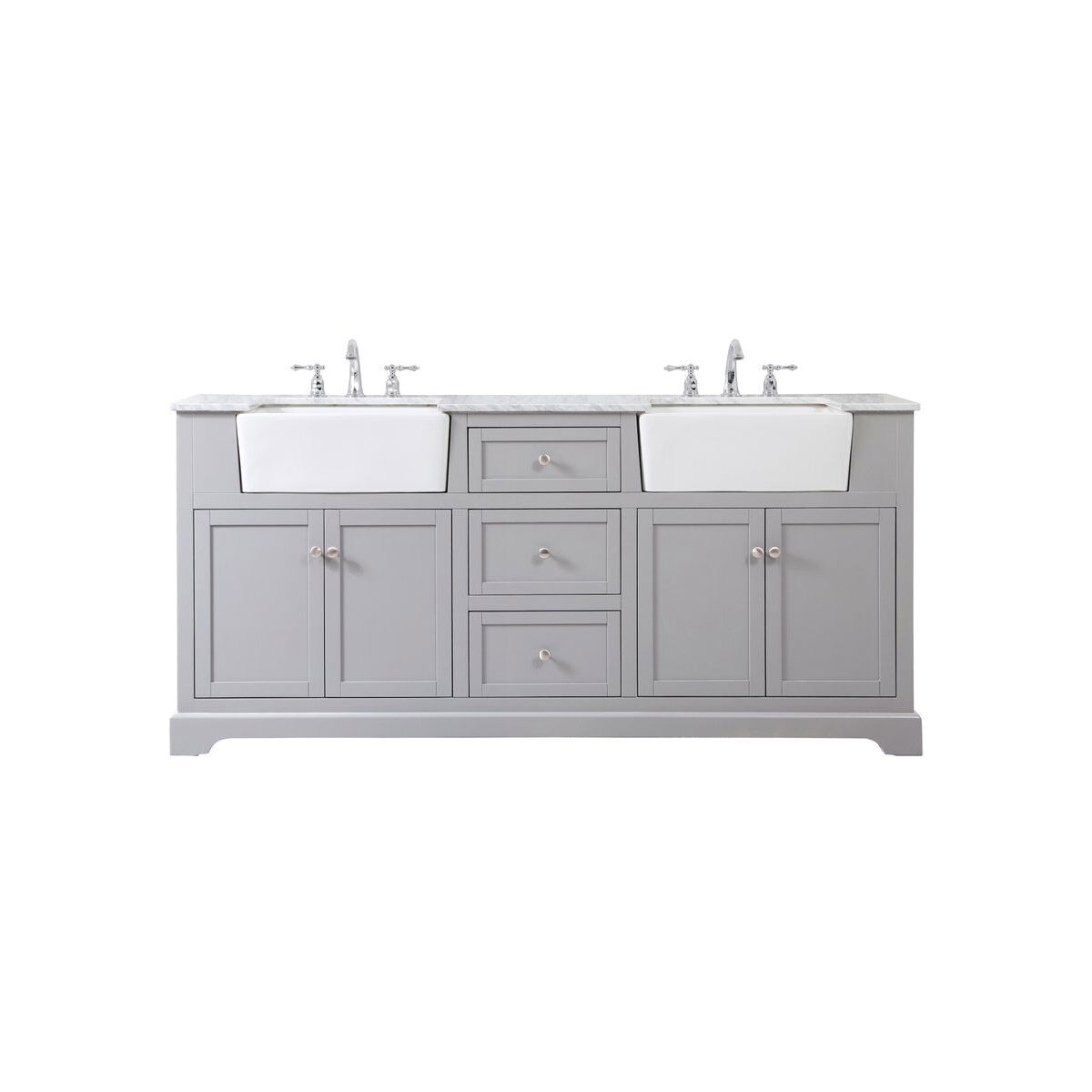 Franklin 72 X 22 X 34.75 inch Grey Bathroom Vanity Cabinet