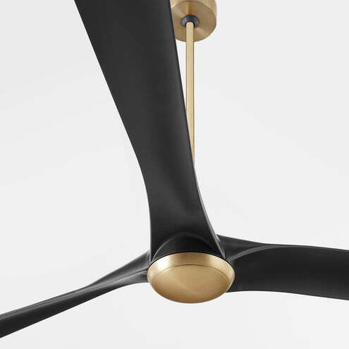 Ridley 58 inch Aged Brass with Matte Black Blades Ceiling Fan