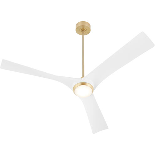Ridley 58 inch Aged Brass with Studio White Blades Ceiling Fan