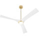 Ridley 58 inch Aged Brass with Studio White Blades Ceiling Fan