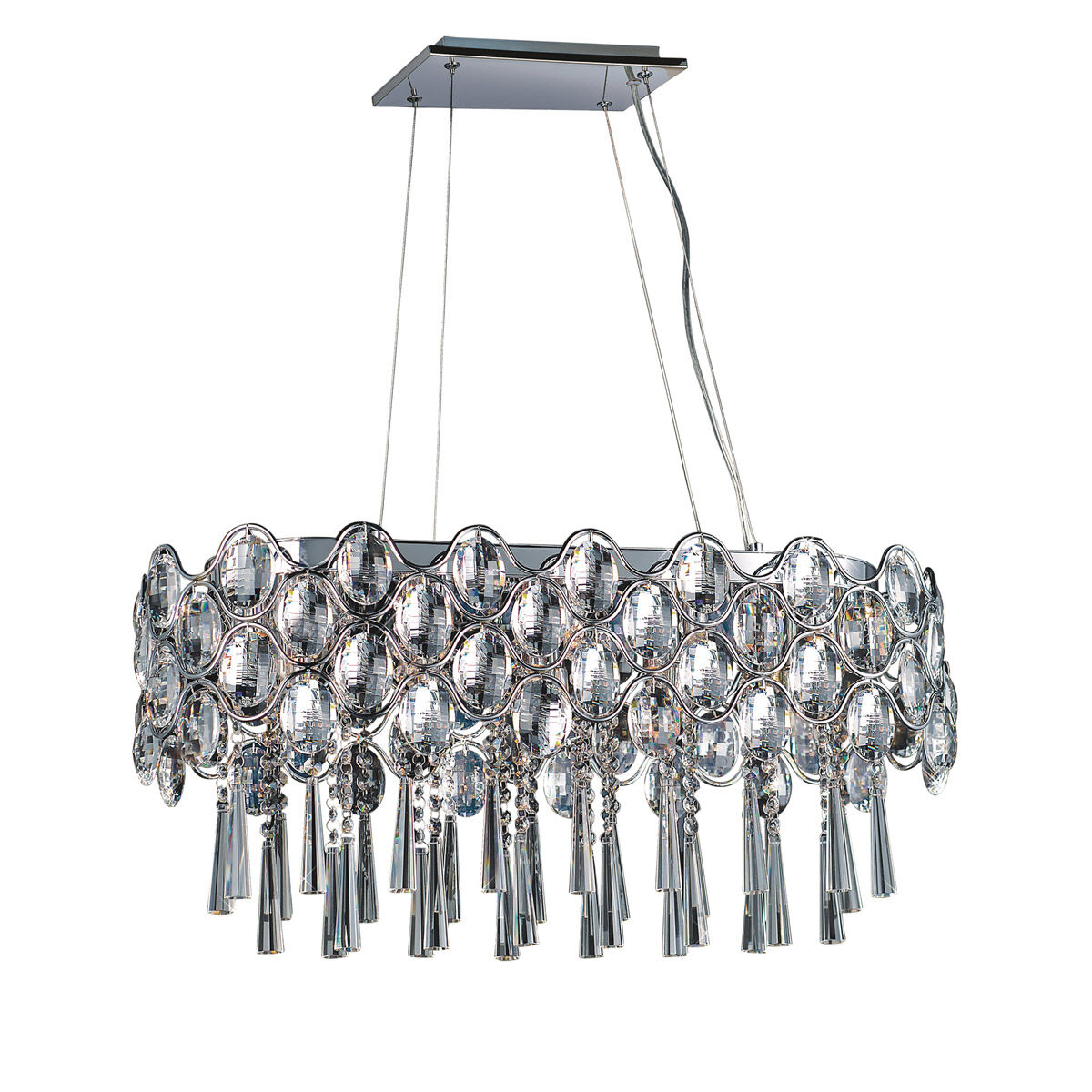 Jewel 19 Light 28 inch Polished Chrome Linear Pendant Ceiling Light