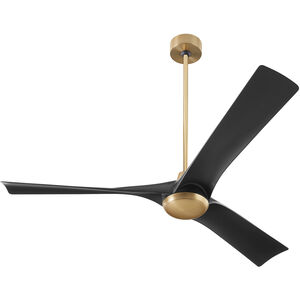 Ridley 58 inch Aged Brass with Matte Black Blades Ceiling Fan