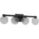 Axiom 4 Light 30 inch Black Vanity Light Wall Light