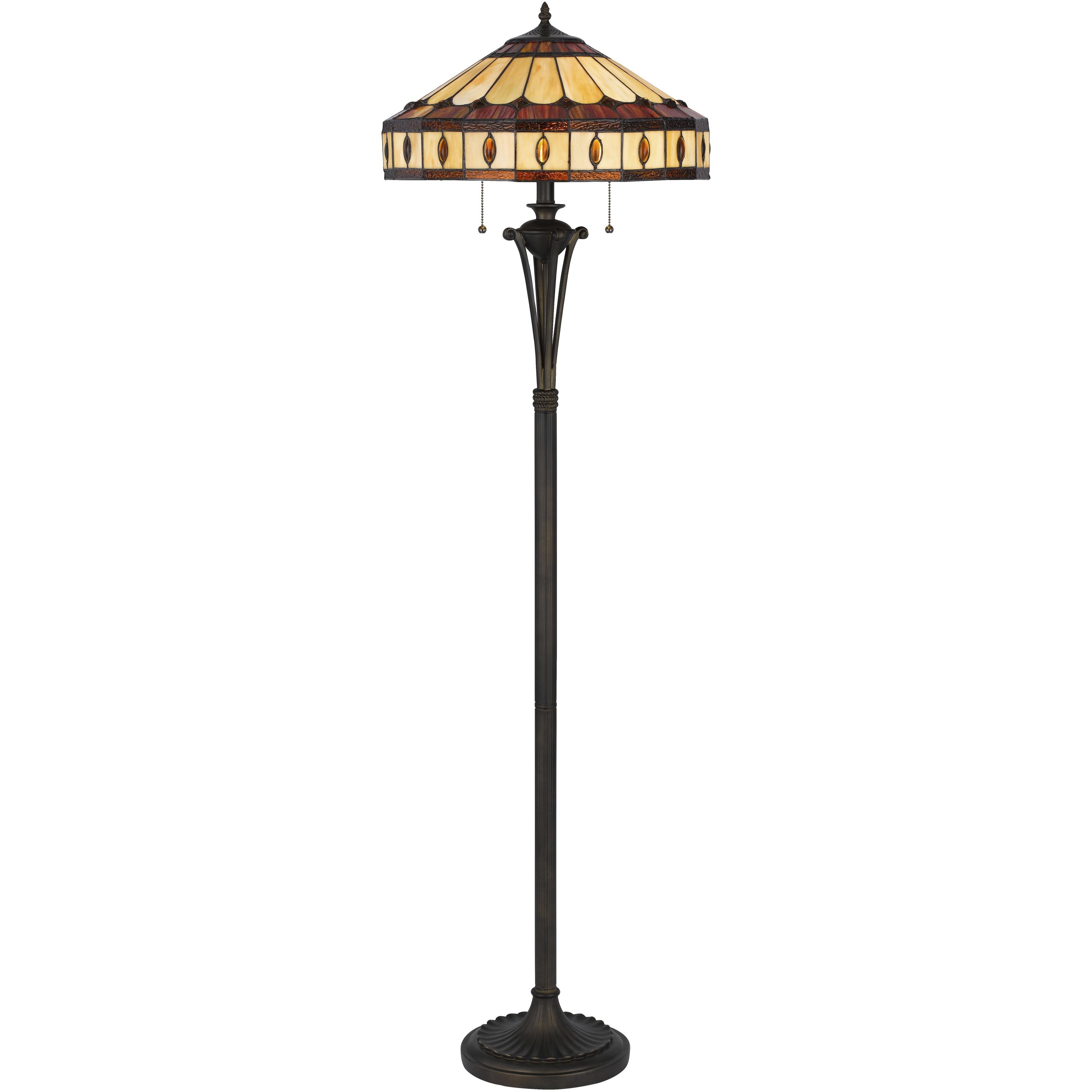 Tiffany 61 inch 60.00 watt Black Floor Lamp Portable Light