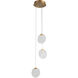 Axiom 3 Light 10 inch Aged Brass Pendant Ceiling Light