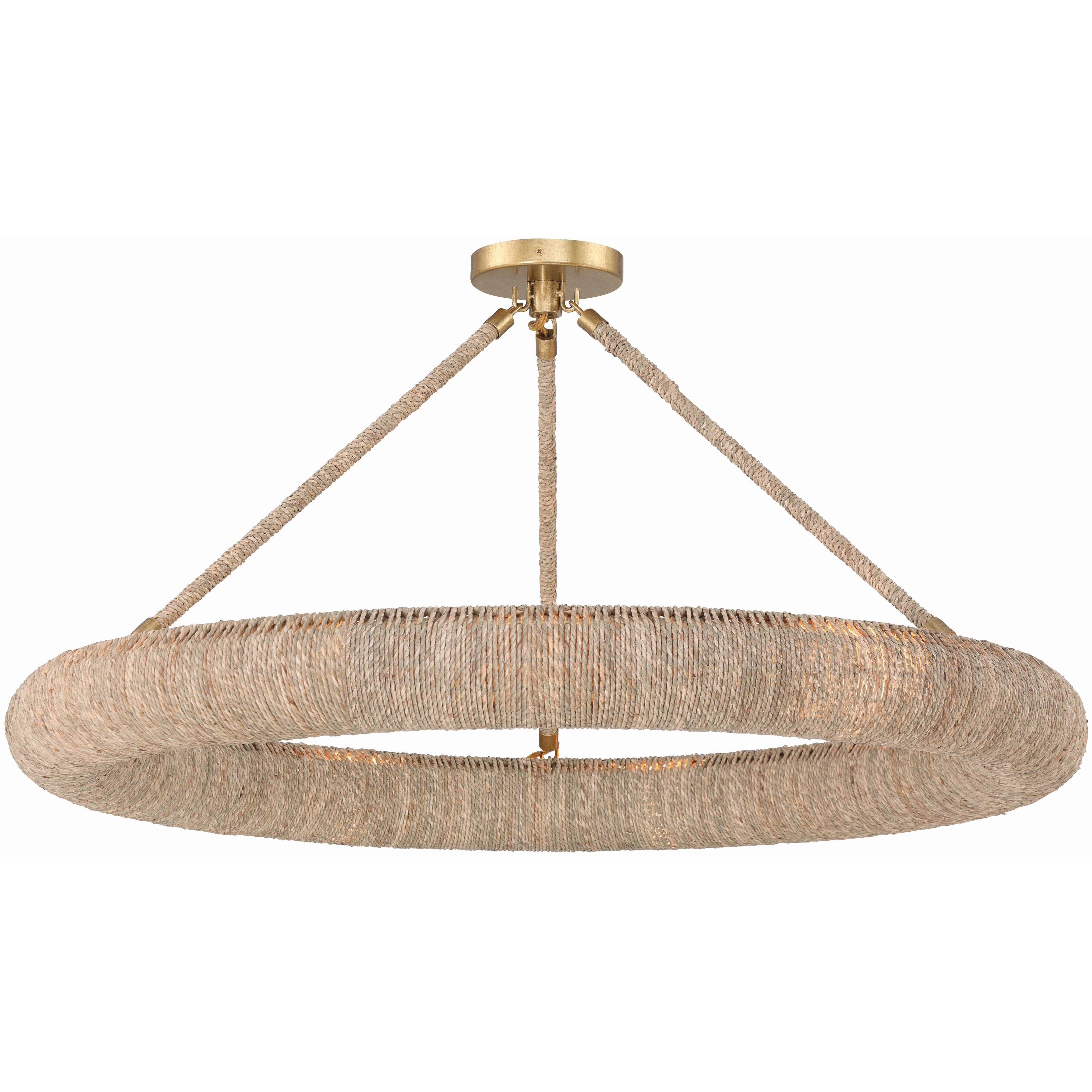 Oakley 1 Light 32 inch Soft Gold Semi Flush Ceiling Light