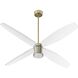 Samaran 60 inch Aged Brass with Clear Acrylic Blades Ceiling Fan