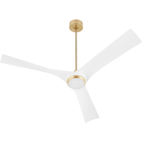 Ridley 58 inch Aged Brass with Studio White Blades Ceiling Fan