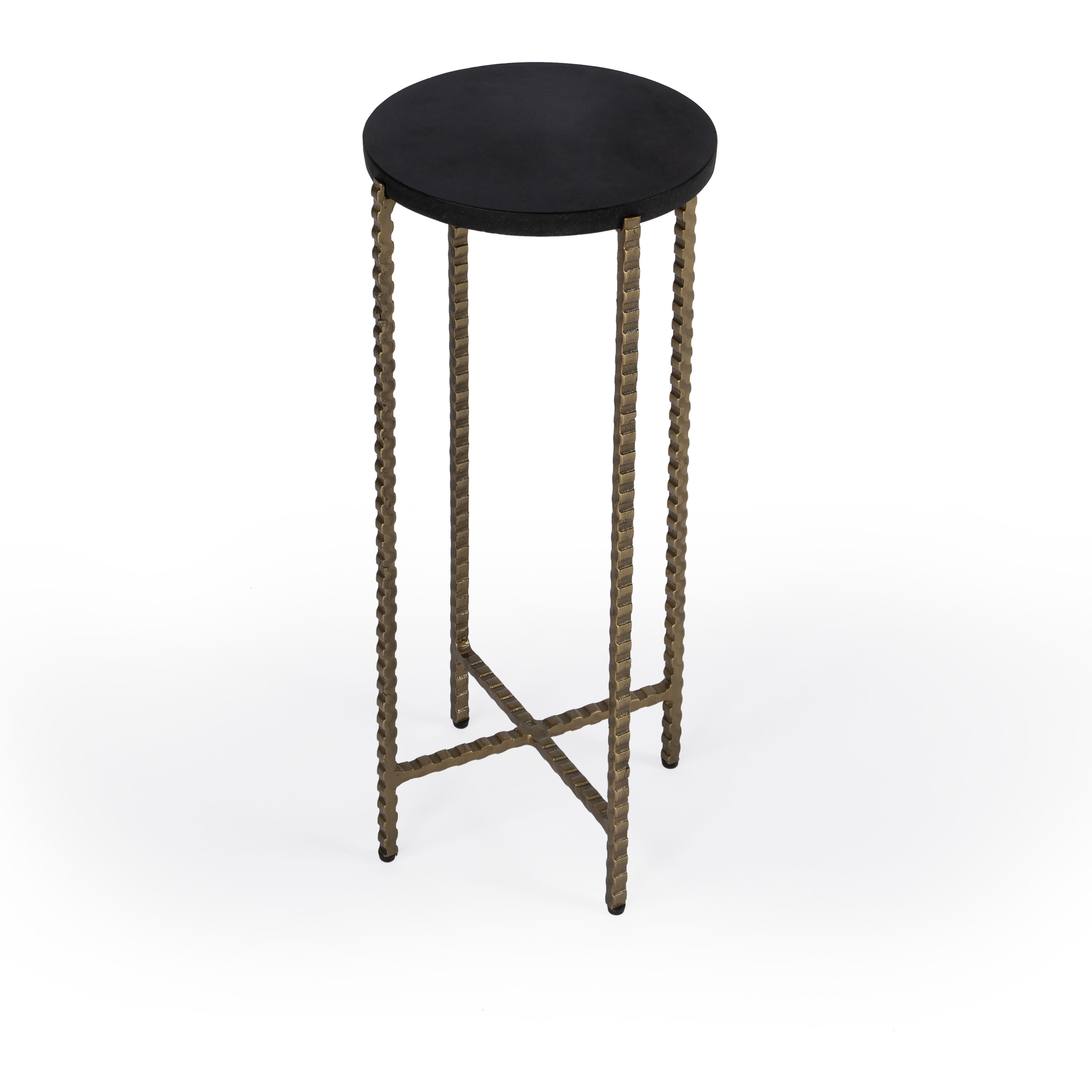 Nigella Granite Cross Legs Side Table in Multi-Color