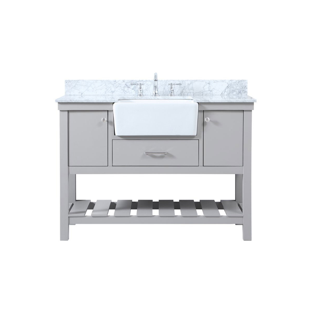 Clement 48 X 22 X 34.13 inch Grey Bathroom Vanity Cabinet