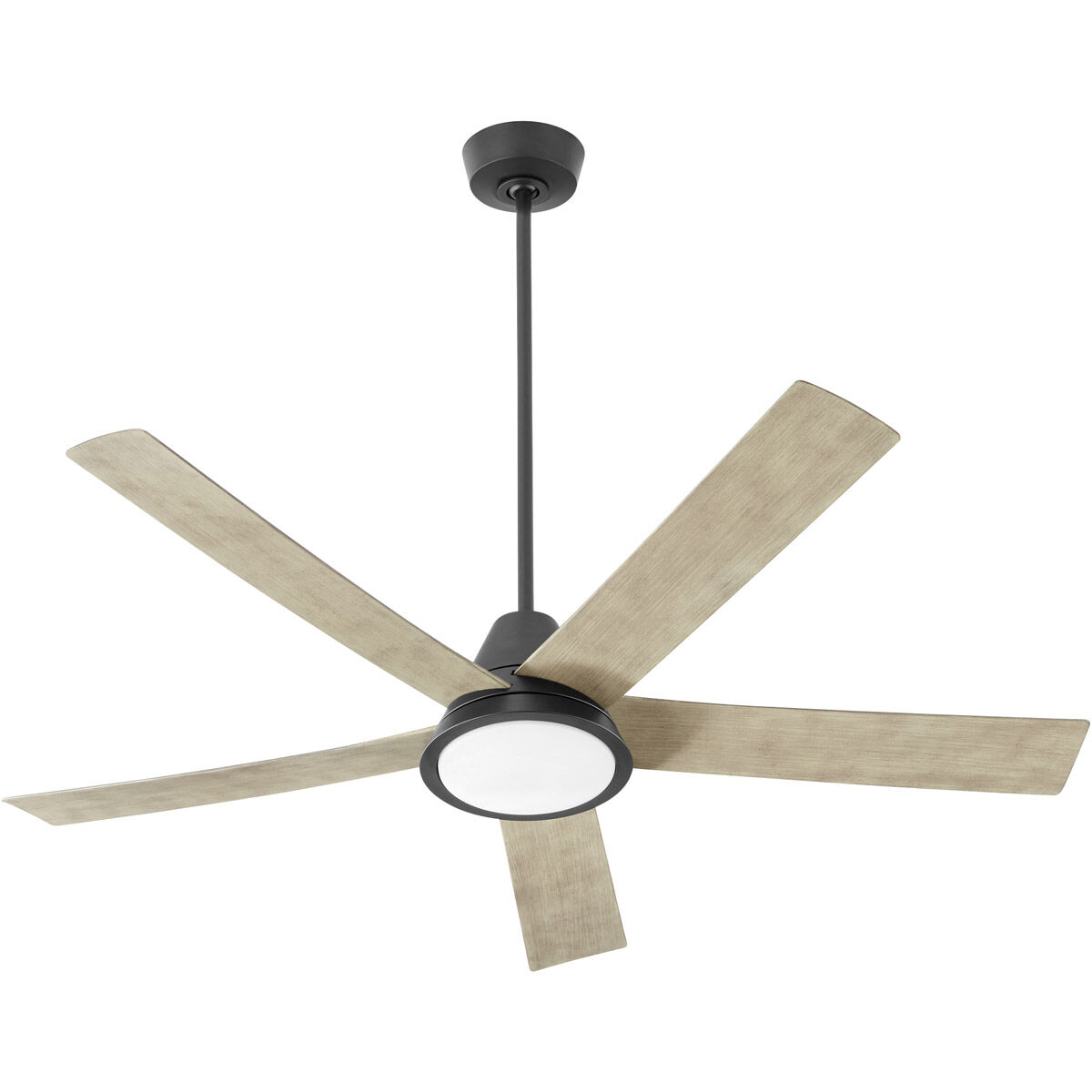 Temple 56 inch Black/Industrial Brass with Weathered Gray Blades Ceiling Fan
