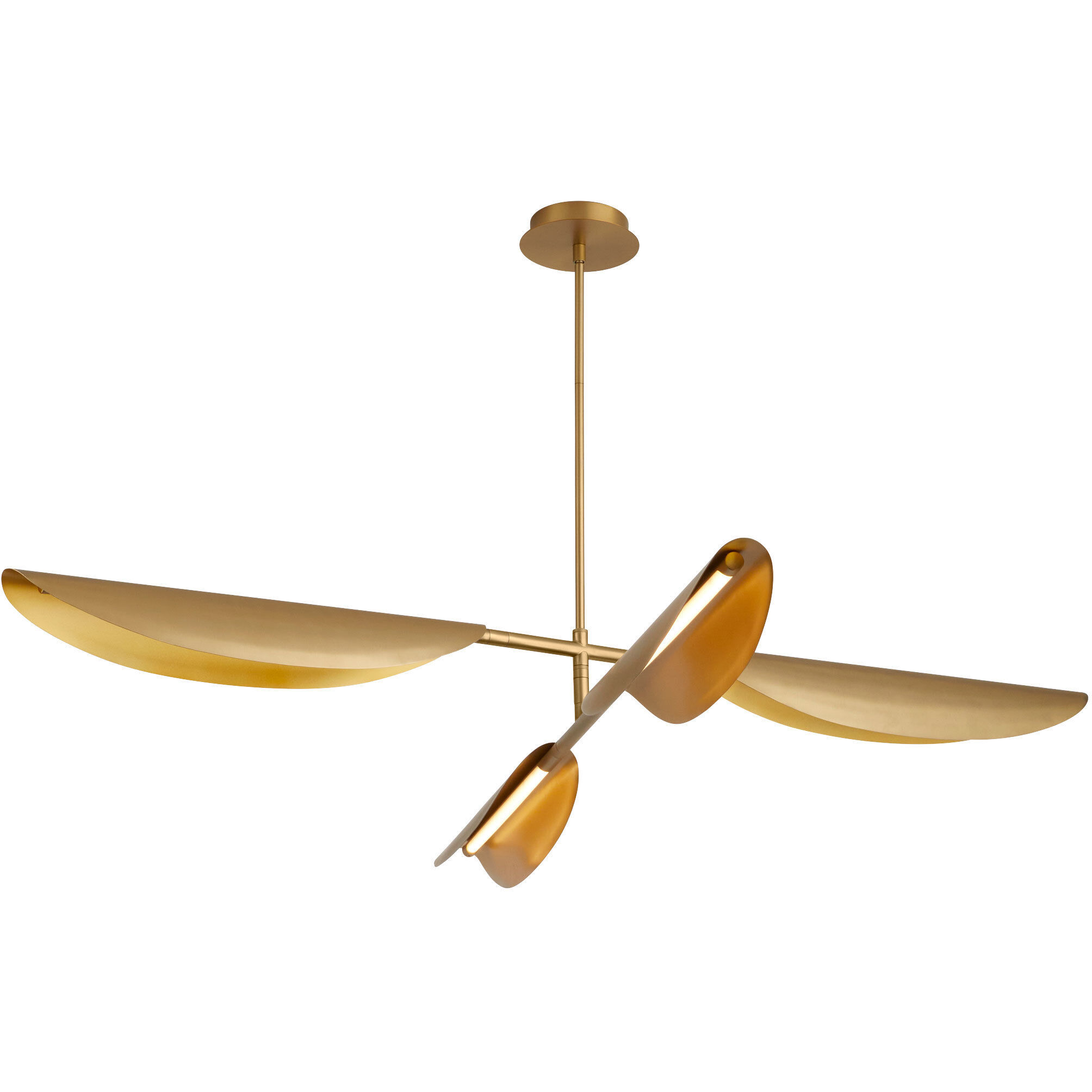 Pivot 4 Light 55 inch Aged Brass Chandelier Ceiling Light
