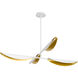 Pivot 4 Light 55 inch White/Aged Brass Chandelier Ceiling Light