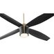 Samaran 60 inch Aged Brass with Clear Acrylic Blades Ceiling Fan