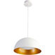 Lucci LED 15.75 inch White/Industrial Brass Pendant Ceiling Light