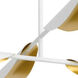 Pivot 4 Light 55 inch White/Aged Brass Chandelier Ceiling Light