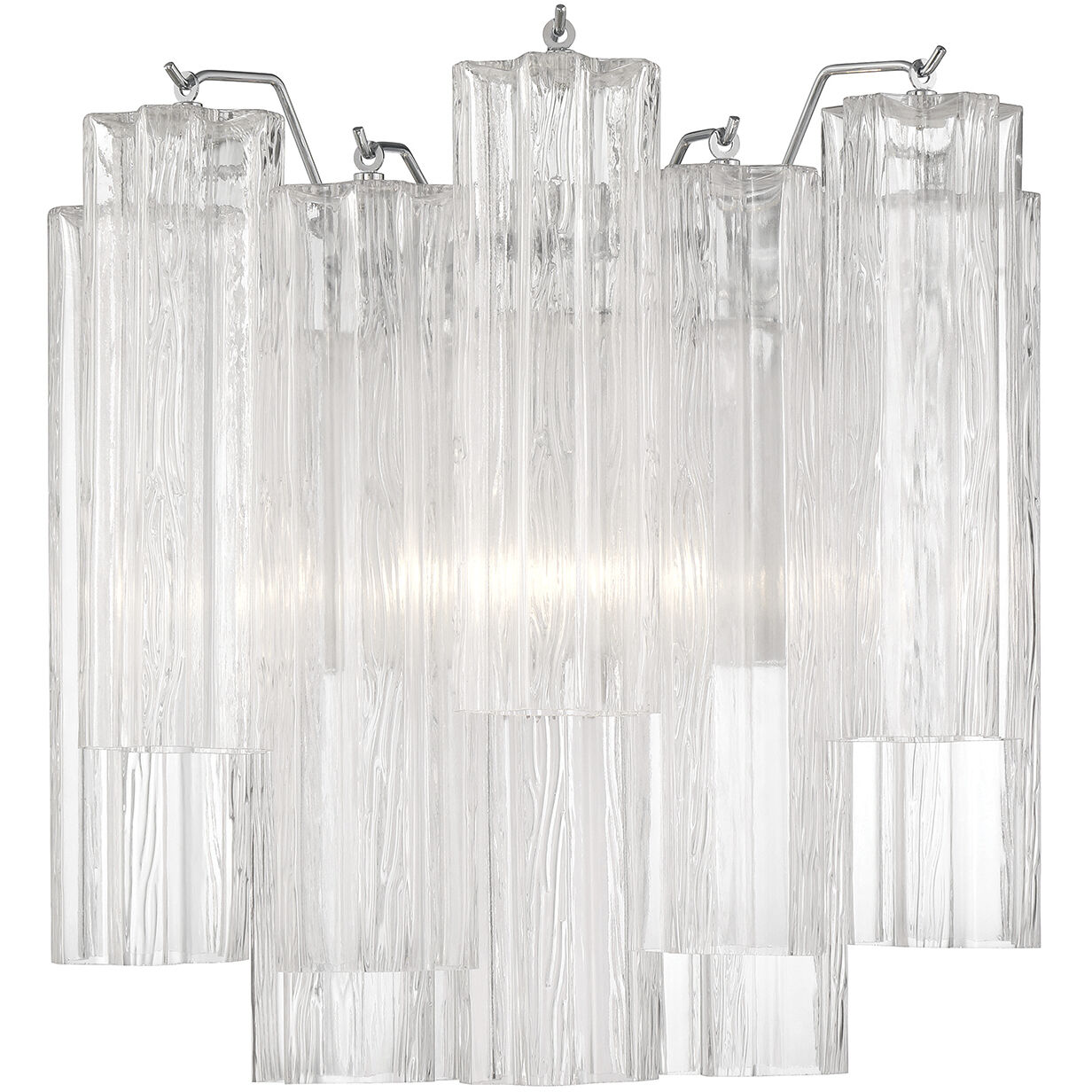 Addis Bath Wall Light in Tronchi Glass Clear