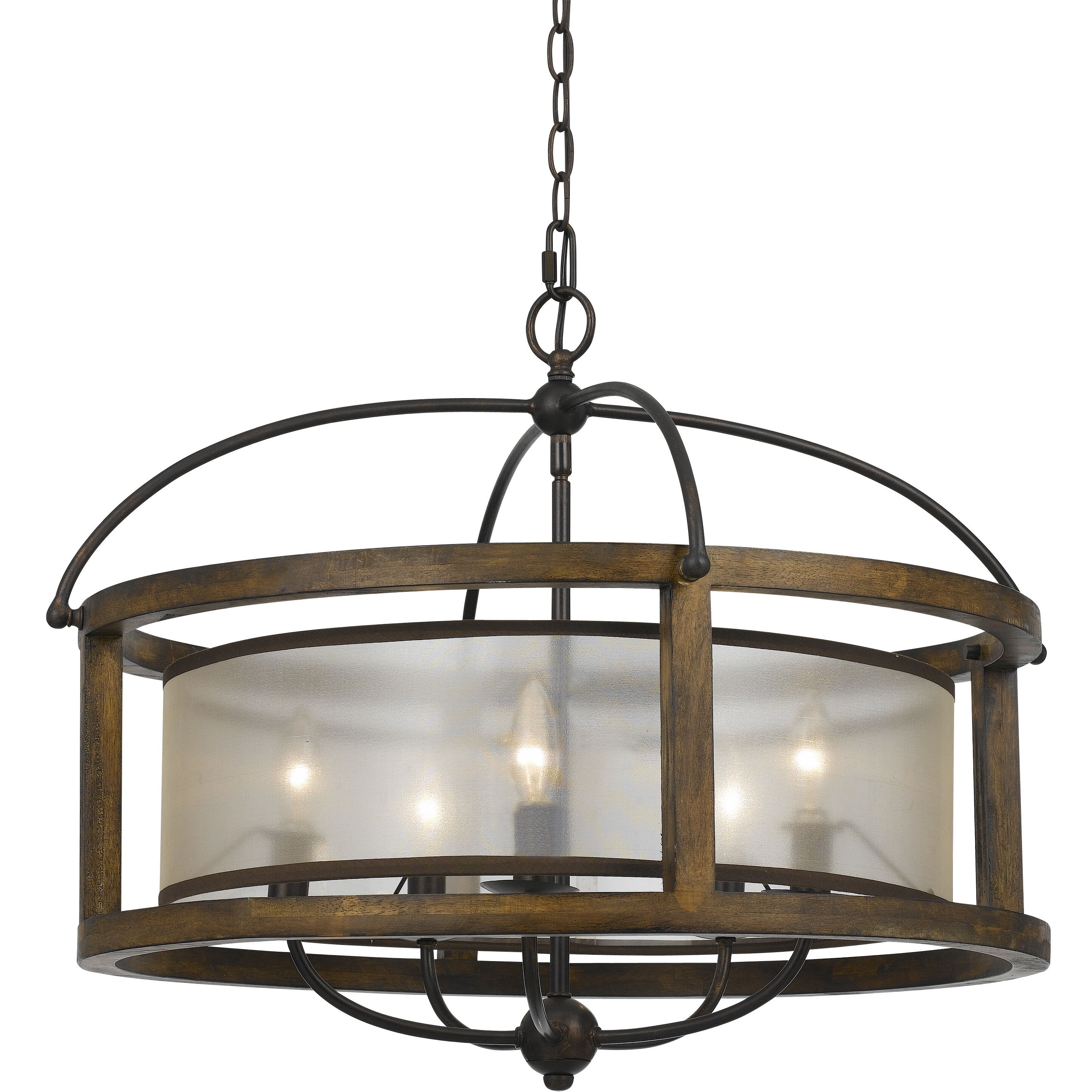 Round 5 Light 26 inch Dark Bronze Chandelier Ceiling Light