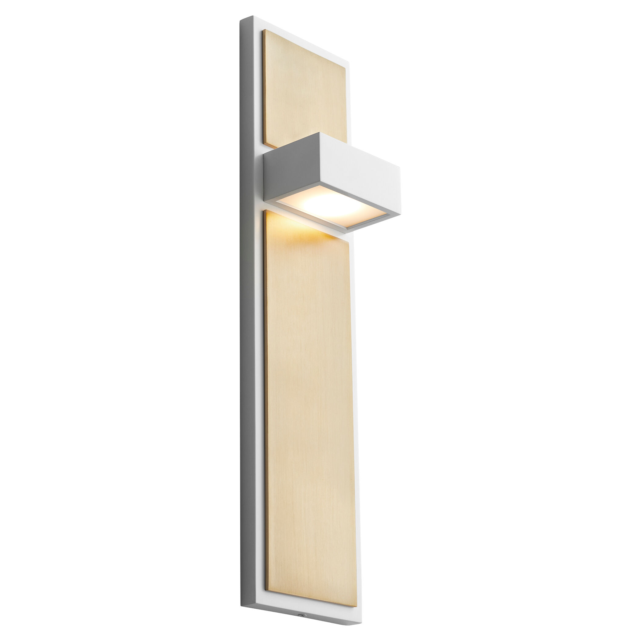 Guapo 2 Light 4 inch White/Aged Brass Sconce Wall Light