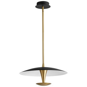 Spacely 1 Light 18 inch Black/Aged Brass Pendant Ceiling Light