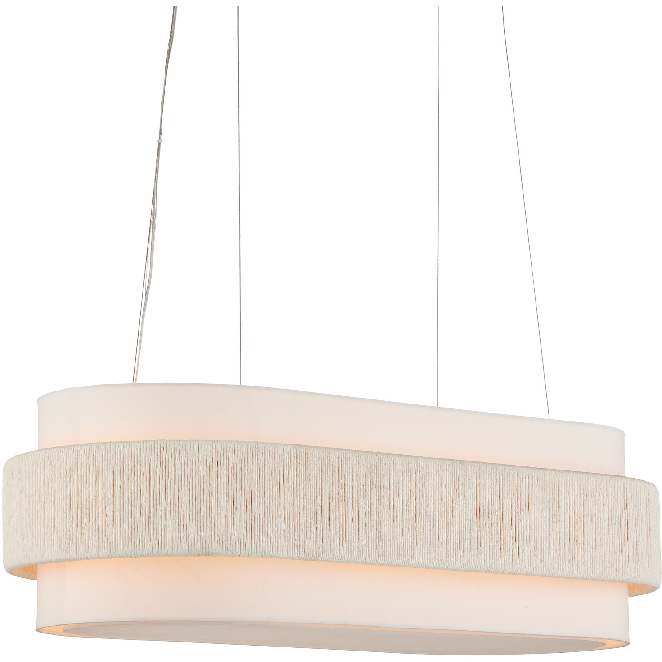Monreale 5 Light 39.5 inch White/Sugar White Oval Chandelier Ceiling Light
