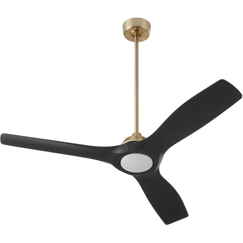 Avalon 52 inch Aged Brass with Matte Black Blades Ceiling Fan 