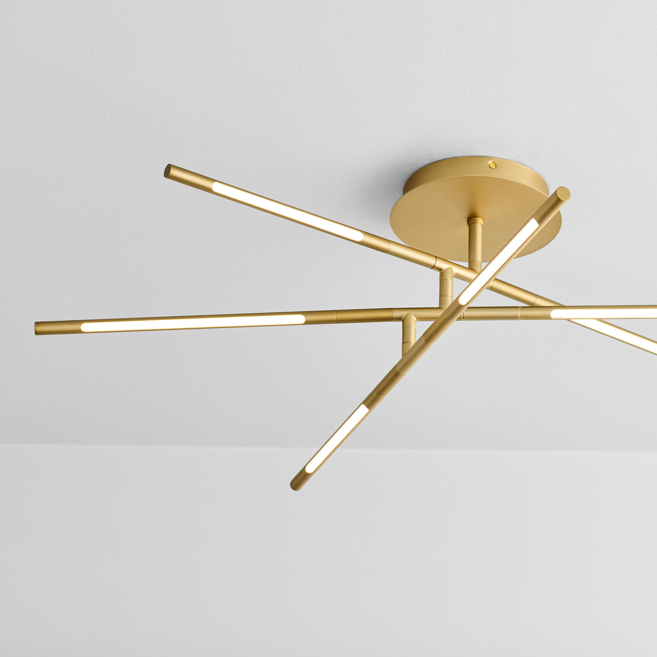 Palillos LED 33 inch Aged Brass Flush Mount Ceiling Light