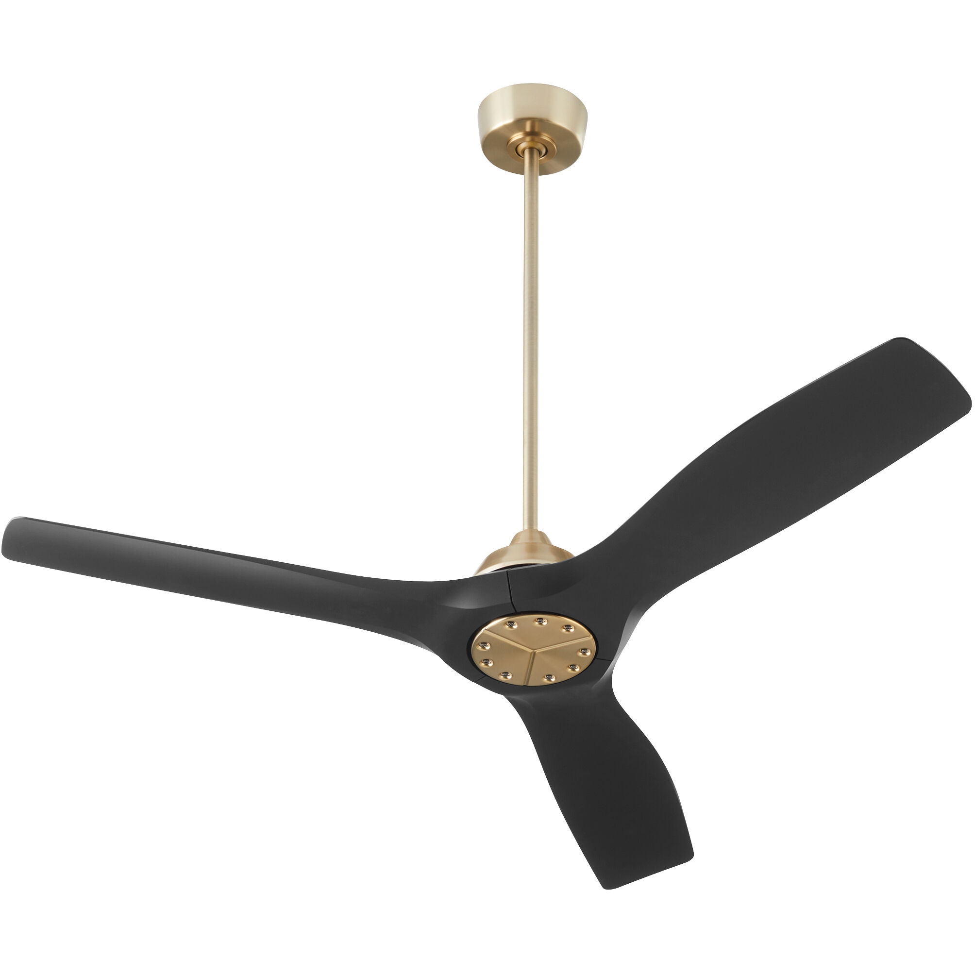 Avalon 52 inch Aged Brass with Matte Black Blades Ceiling Fan 