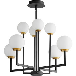 Bonzo LED 32 inch Black/Aged Brass Chandelier Ceiling Light 