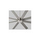 Cosmo 70 inch Satin Nickel with Silver Blades Indoor Fan, Light Kit Sold Separately