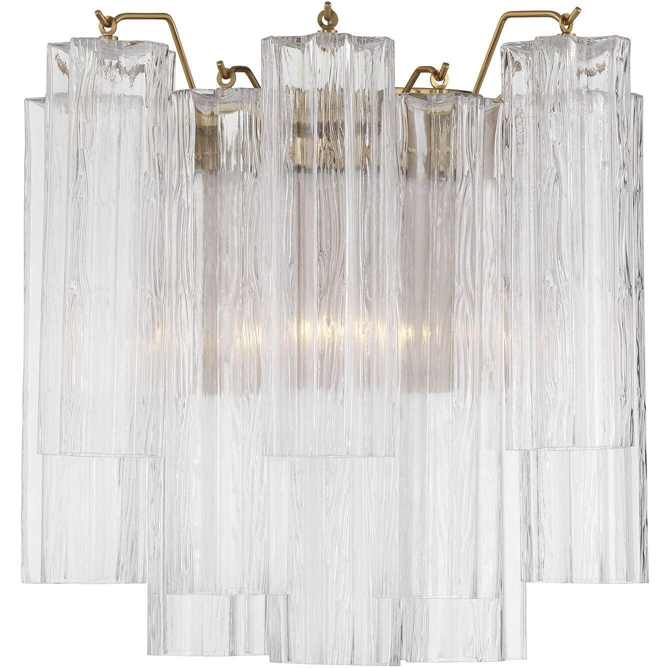 Addis Bath Wall Light in Tronchi Glass Clear