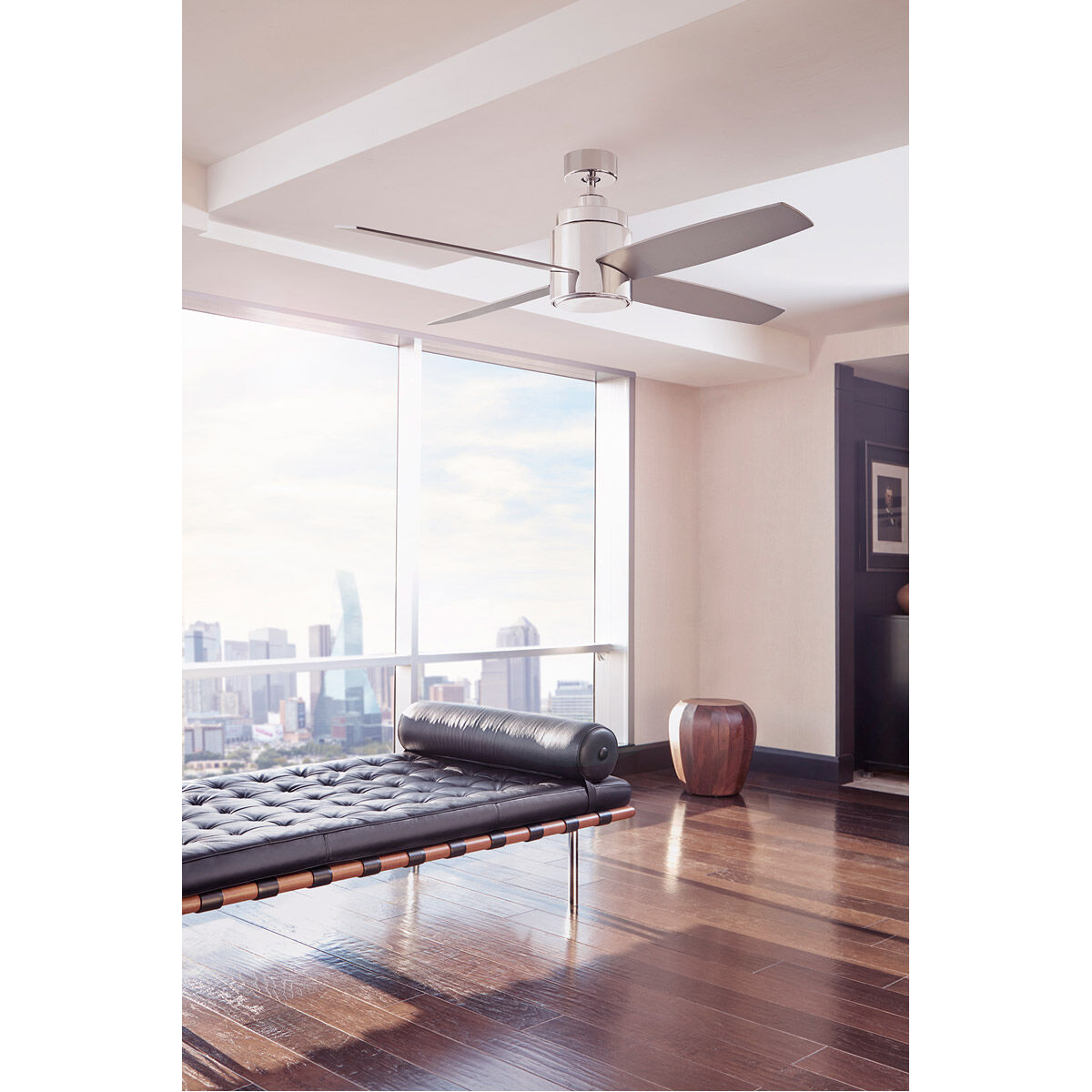 Oslo 52 inch Polished Nickel with Silver Blades Indoor Fan, Light Kit Sold Separately