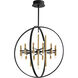 Nero 24 Light 30 inch Black with Aged Brass Chandelier Ceiling Light